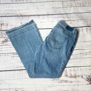 Idyllwind Miranda Lambert Womens Flare Jeans Blue Medium Wash Raw Hem Size 12